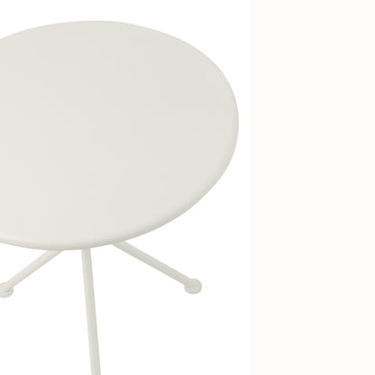 Garden Table Tripod Round Metal White Small J-Line