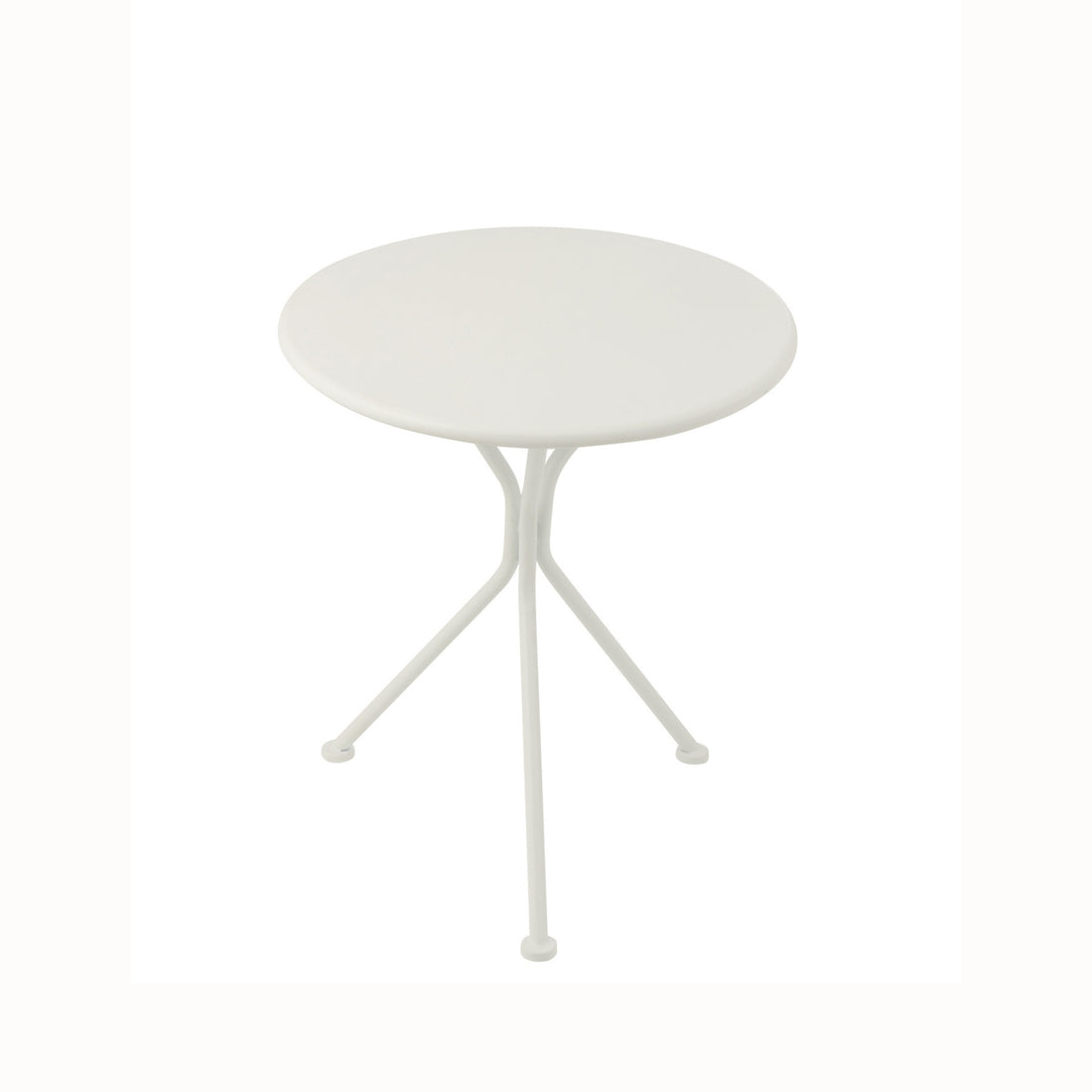 Garden Table Tripod Round Metal White Small J-Line