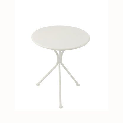 Garden Table Tripod Round Metal White Small J-Line