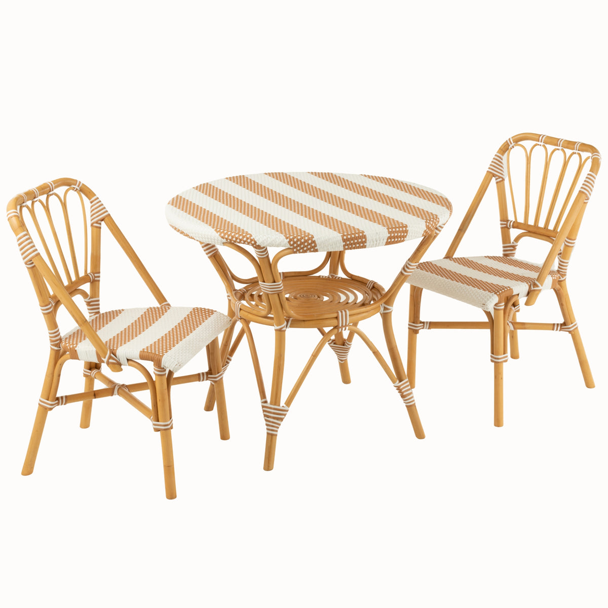 Dining Table Rattan Beige/White J-Line