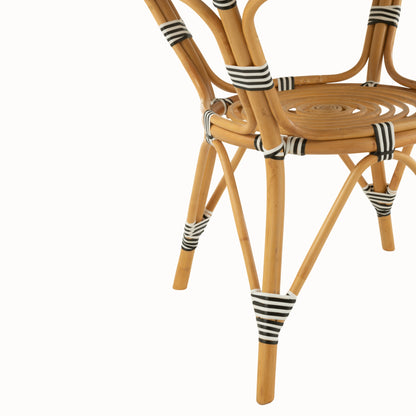 Dining Table Rattan Black/White J-Line