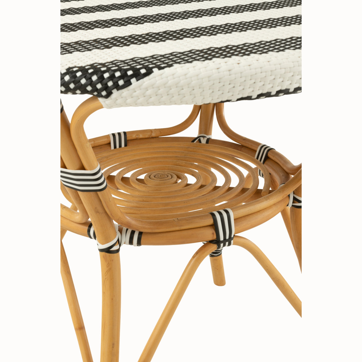 Dining Table Rattan Black/White J-Line