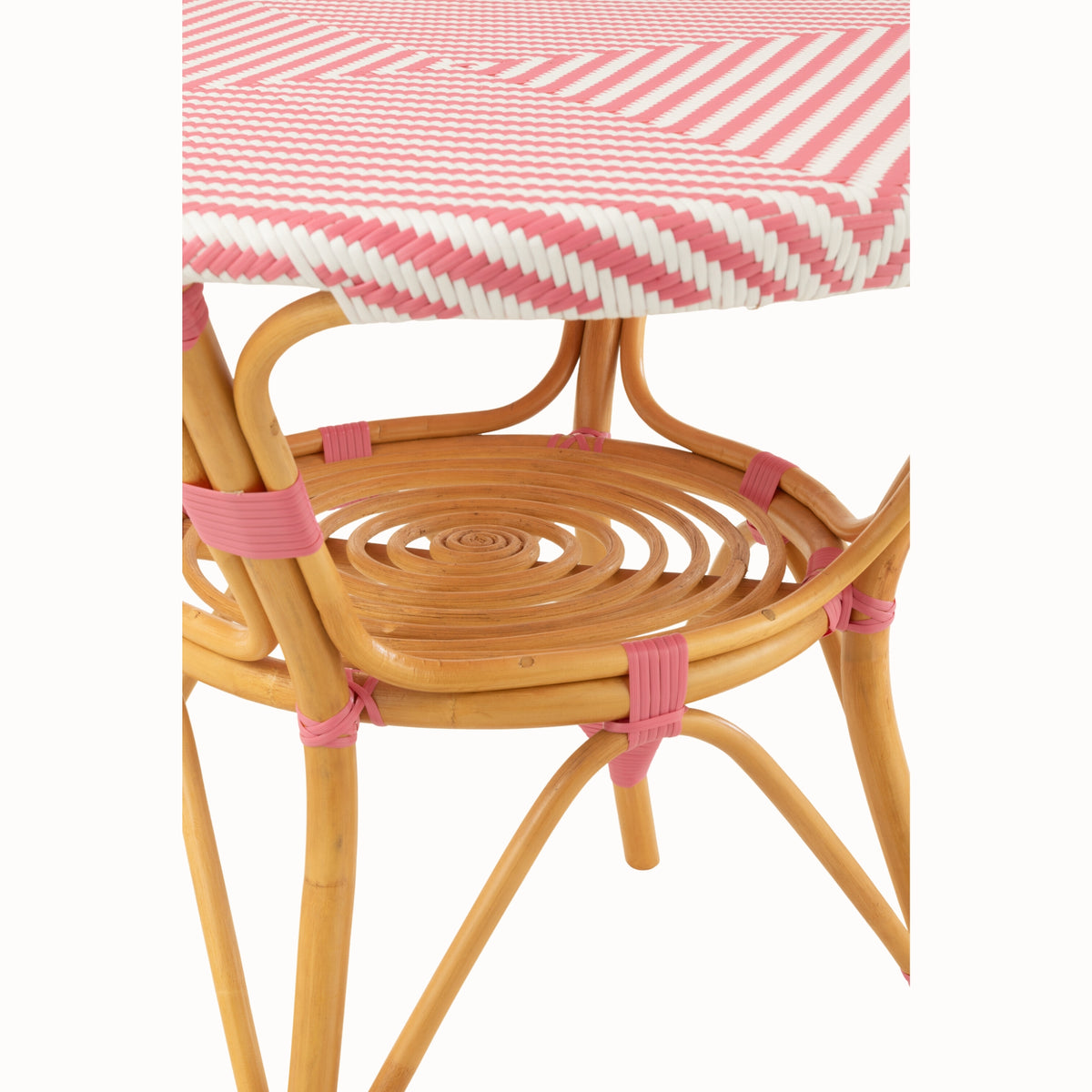 Dining Table Rattan Pink/White J-Line