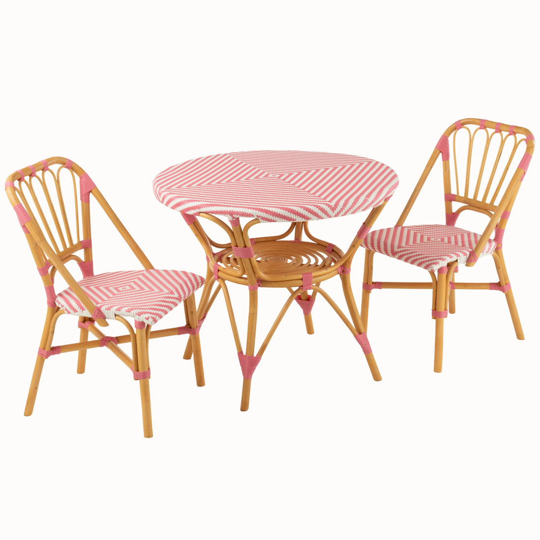 Dining Table Rattan Pink/White J-Line