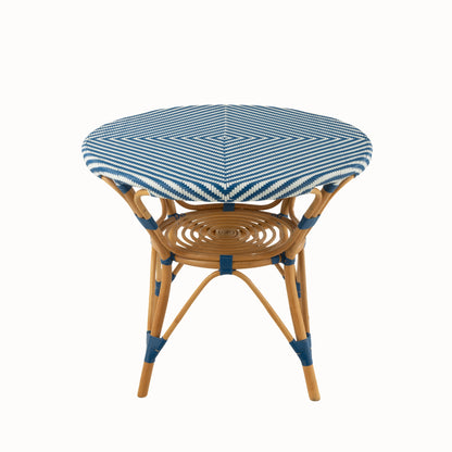 Dining Table Rattan Blue/White J-Line