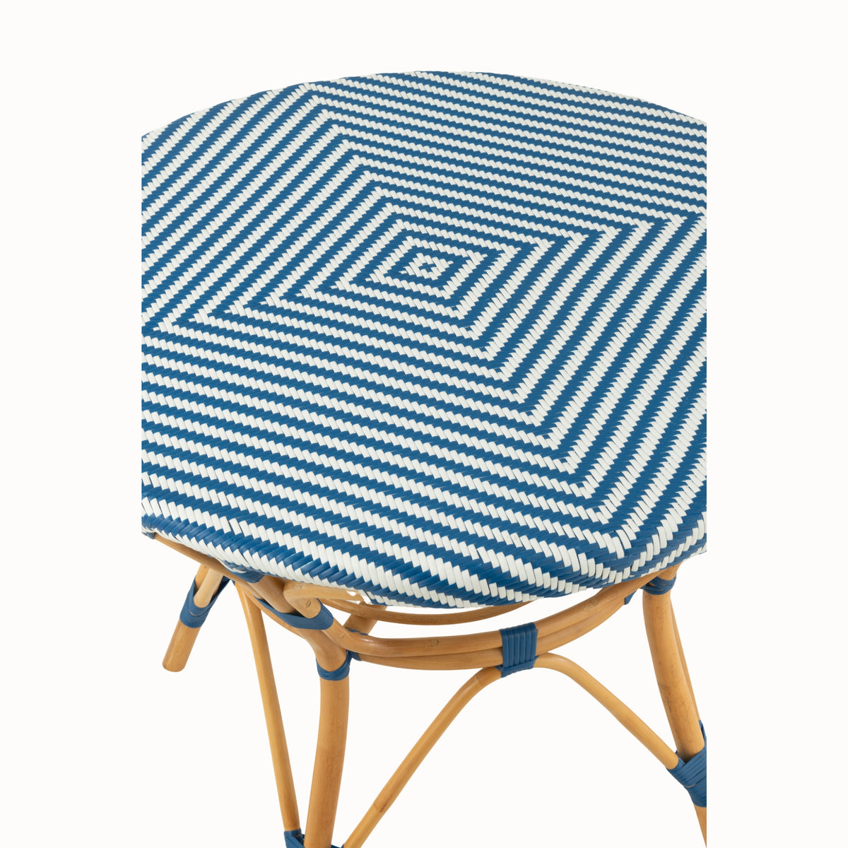 Dining Table Rattan Blue/White J-Line