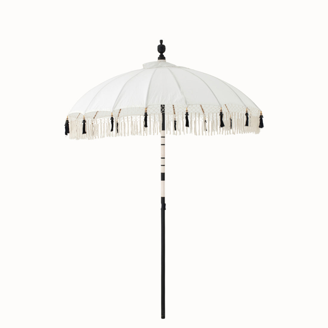 Flavie Wood/Cotton Parasol Ecru/Black J-Line