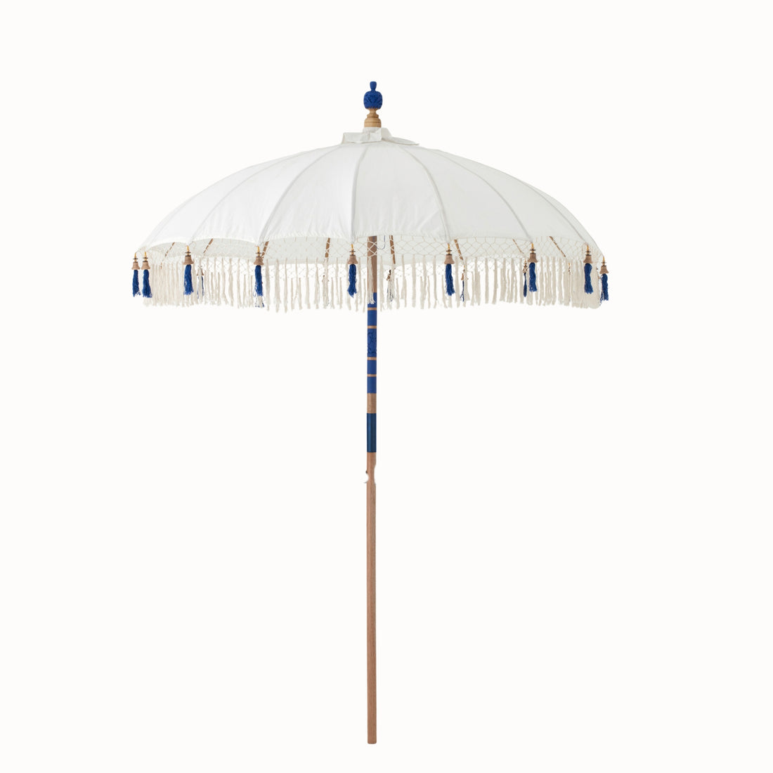 Parasol Flavie Wood/Cotton Ecru/Blue J-Line