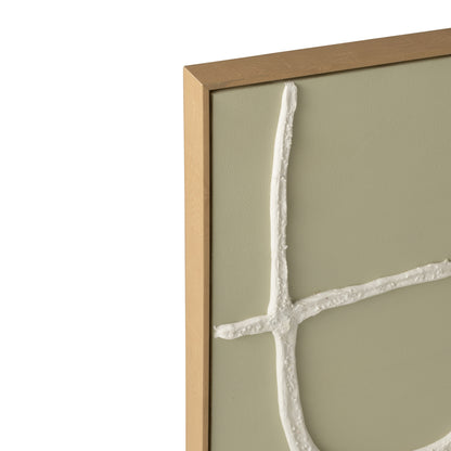 Abstract Acrylic Painting White/Light Green J-Line