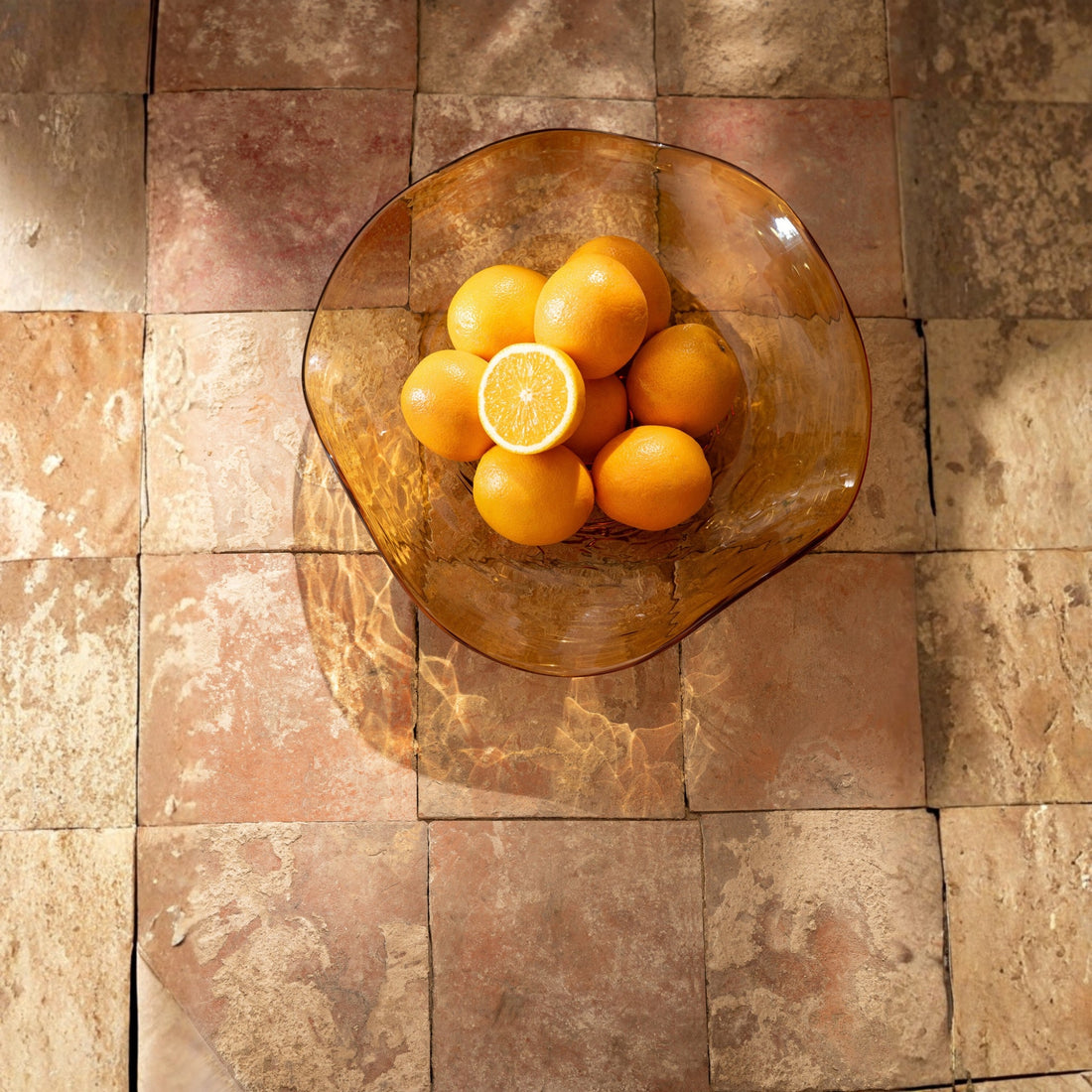 Decorative Bowl Irregular Glass Caramel J-Line