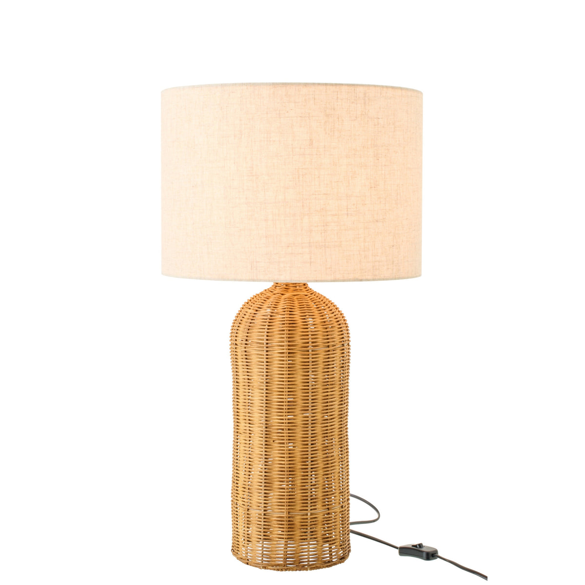 Table Lamp Cylinder Metal Natural/Ecru Small J-Line