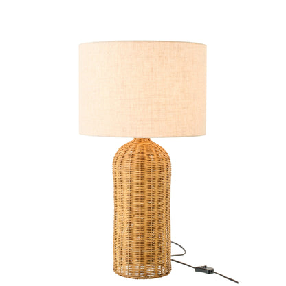 Table Lamp Cylinder Metal Natural/Ecru Small J-Line