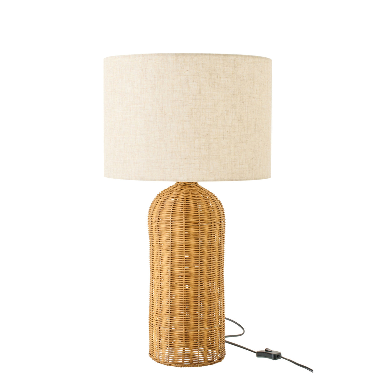 Table Lamp Cylinder Metal Natural/Ecru Small J-Line