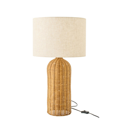 Table Lamp Cylinder Metal Natural/Ecru Small J-Line