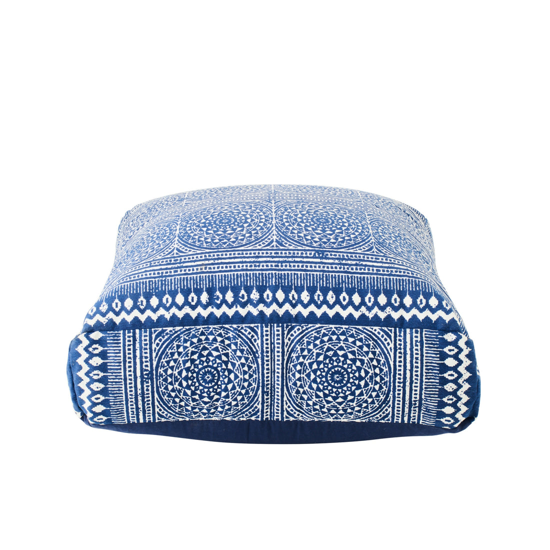 Pouf Mosaic Cotton Blue/White J-Line