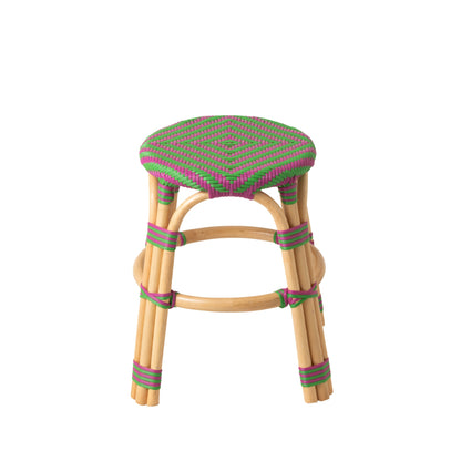 Outdoor Stool Geo Round Rattan Pink/Green J-Line