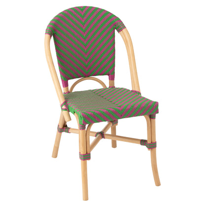 Outdoor Chair Geo Round Rattan Pink/Green J-Line