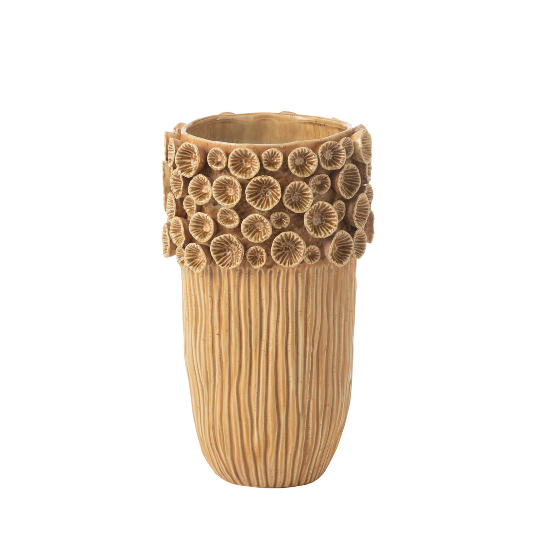 Tall Coral Clay Vase Ochre Medium J-Line