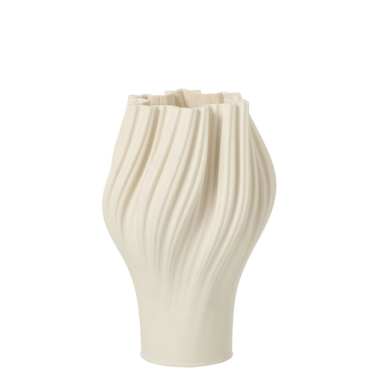 Vase 3D Print Stoneware White Small J-Line