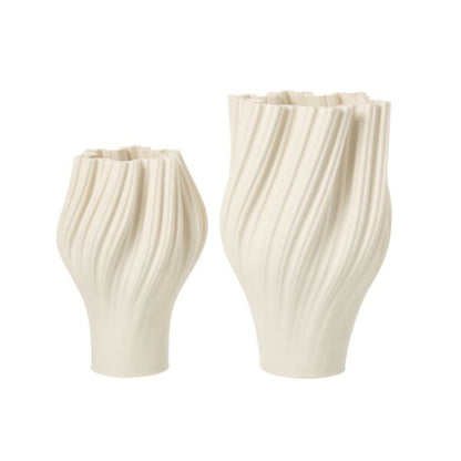 Vase 3D Print Stoneware White Small J-Line