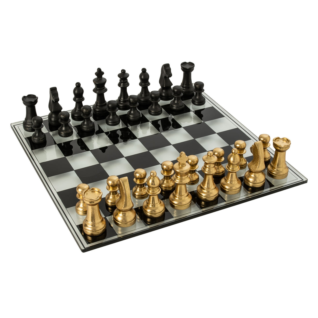Chess Set Plateay Gold/Black Polyresin J-Line