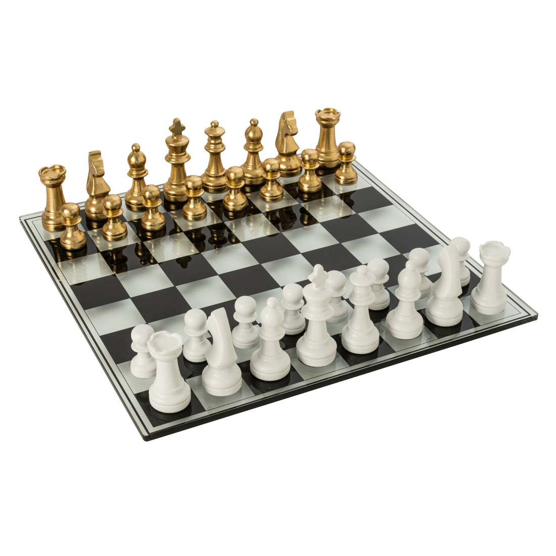 Plateay Polyresin Chess Set White/Gold J-Line
