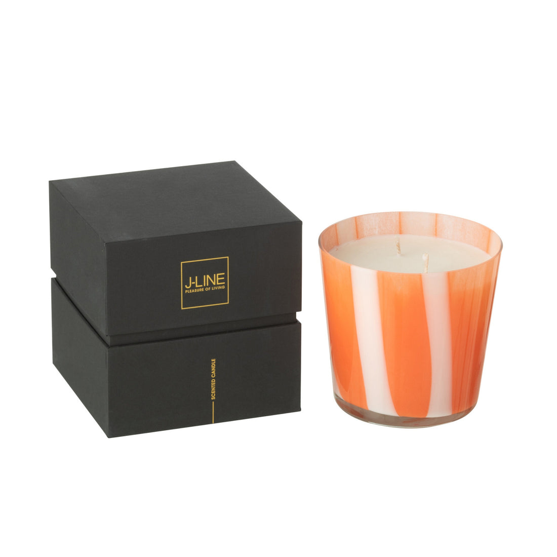 Scented Candle Noa Stripes Orange Small - 50 Hours J-Line