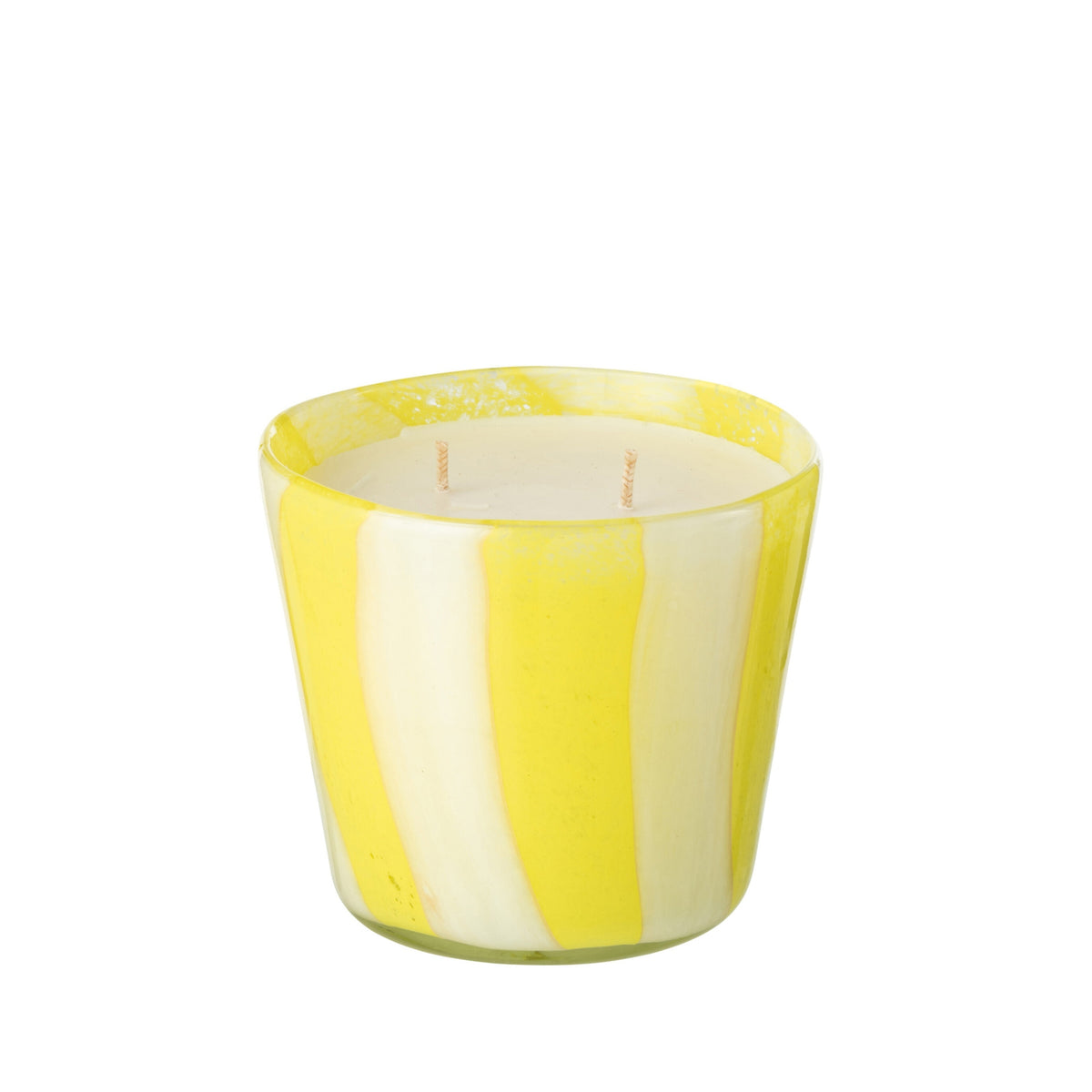 Scented Candle Noa Stripes Yellow Small - 50 Hours J-Line