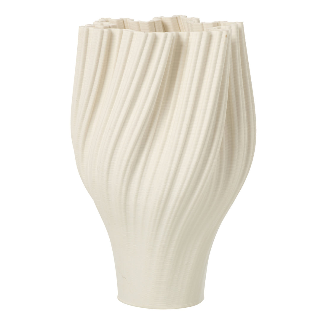 Vase 3D Print Stoneware White Large J-Line