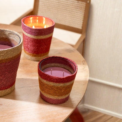 Scented Candle Basket Wax Bordeaux Small - 45 Hours