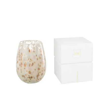Scented Candle Mia White/Mixed Glass Medium 120 Hours J-Line
