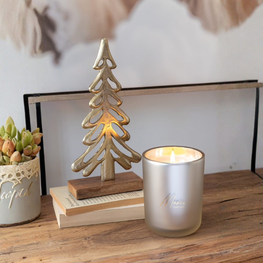 Scented Candle Merci Beige Small 35 Hours