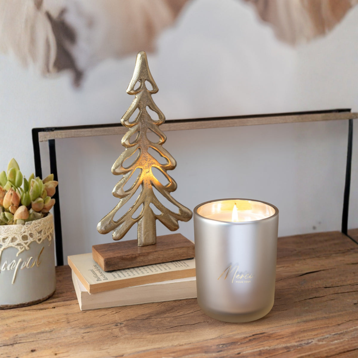 Scented Candle Merci Beige Small 35 Hours
