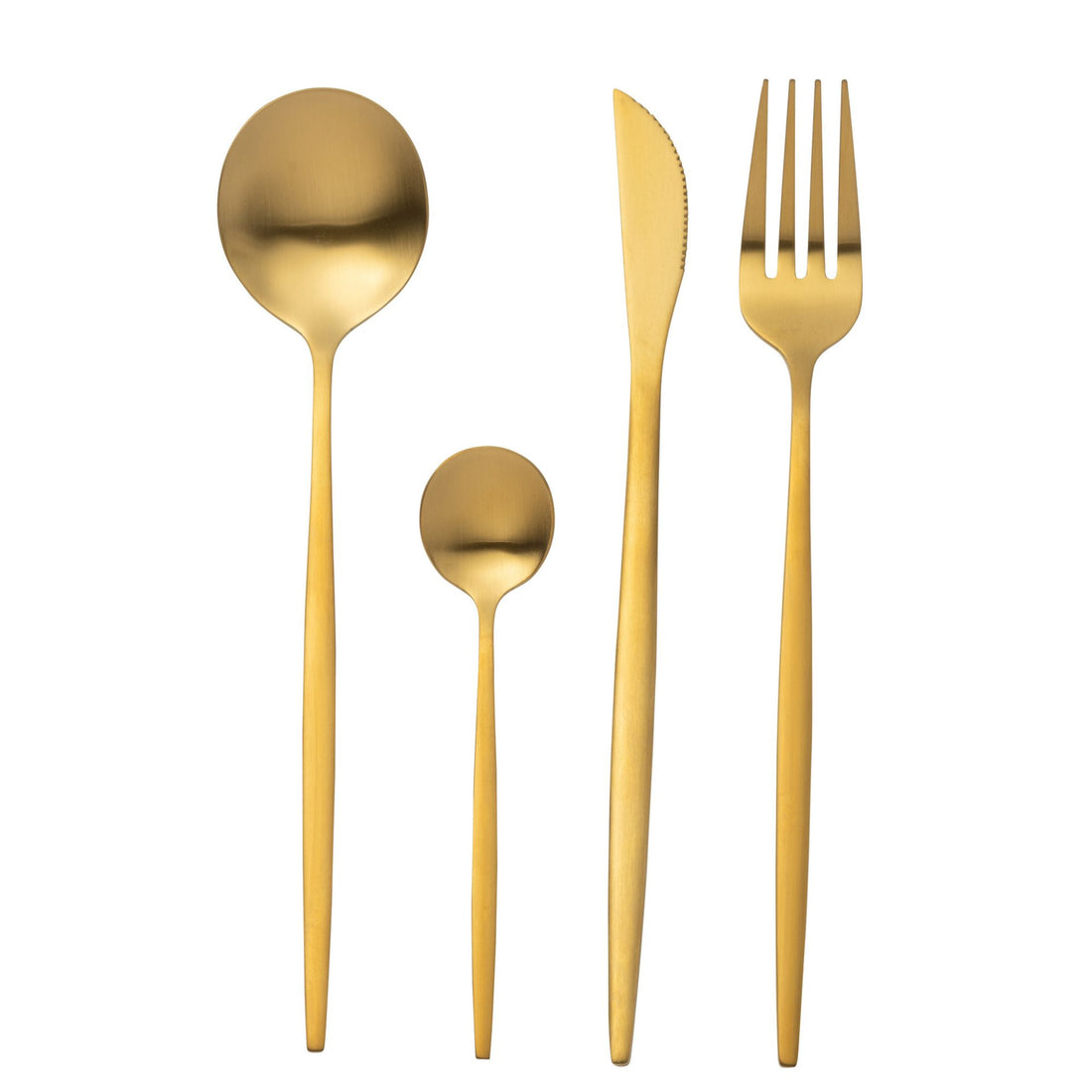 Cutlery Set Box A 24 Pieces Stainless Steel Matte Gold J-Line