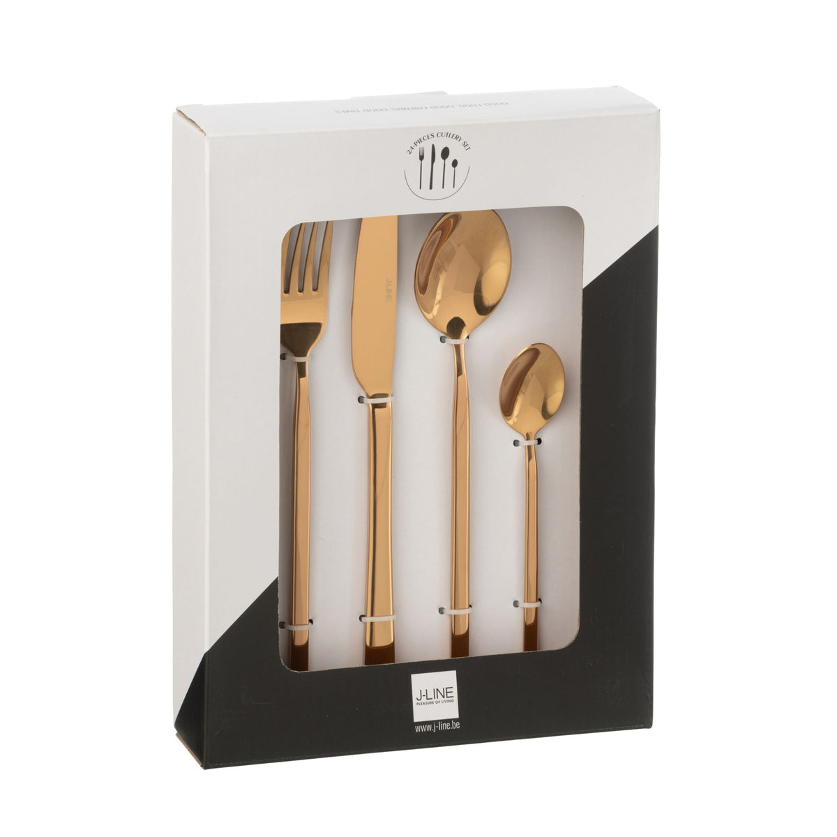 Cutlery Set Box B 24 Pieces Stainless Steel Shiny Copper J-Line