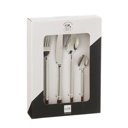 Cutlery Set Box B 24 Pieces Stainless Steel Shiny Silver J-Line