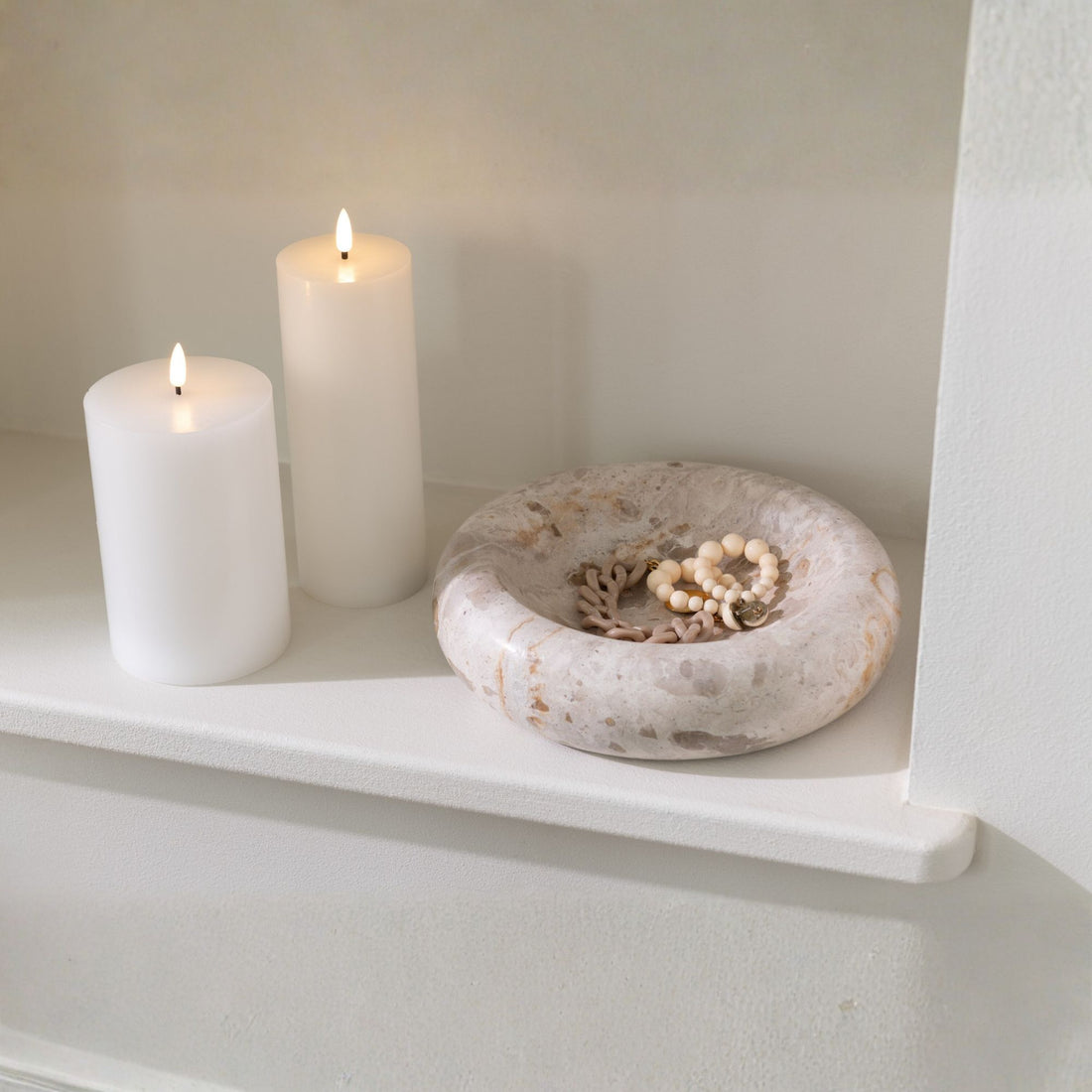 Luxury Marble Bowl Low Beige Small J-Line
