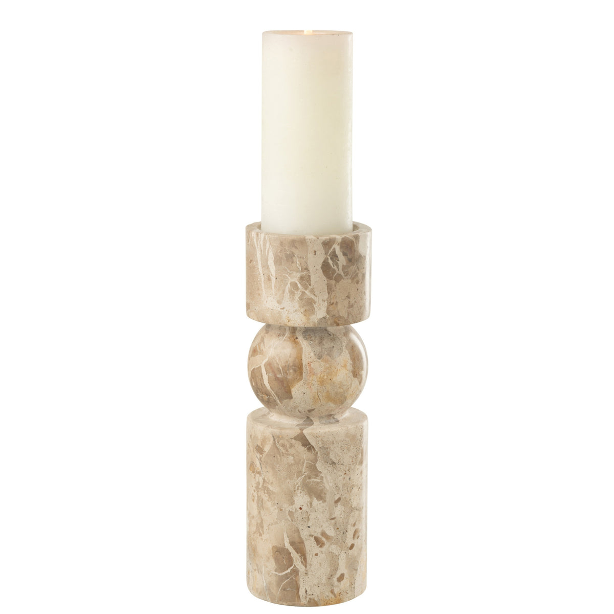 Candle Holder Marble Beige Large J-Line