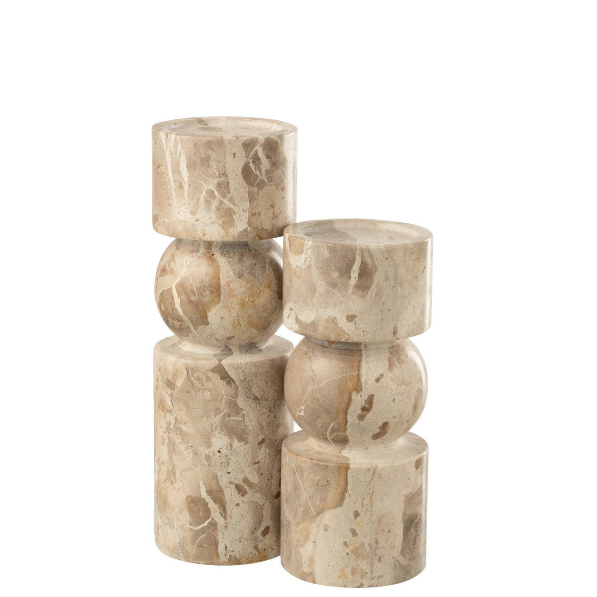 Candle Holder Marble Beige Large J-Line