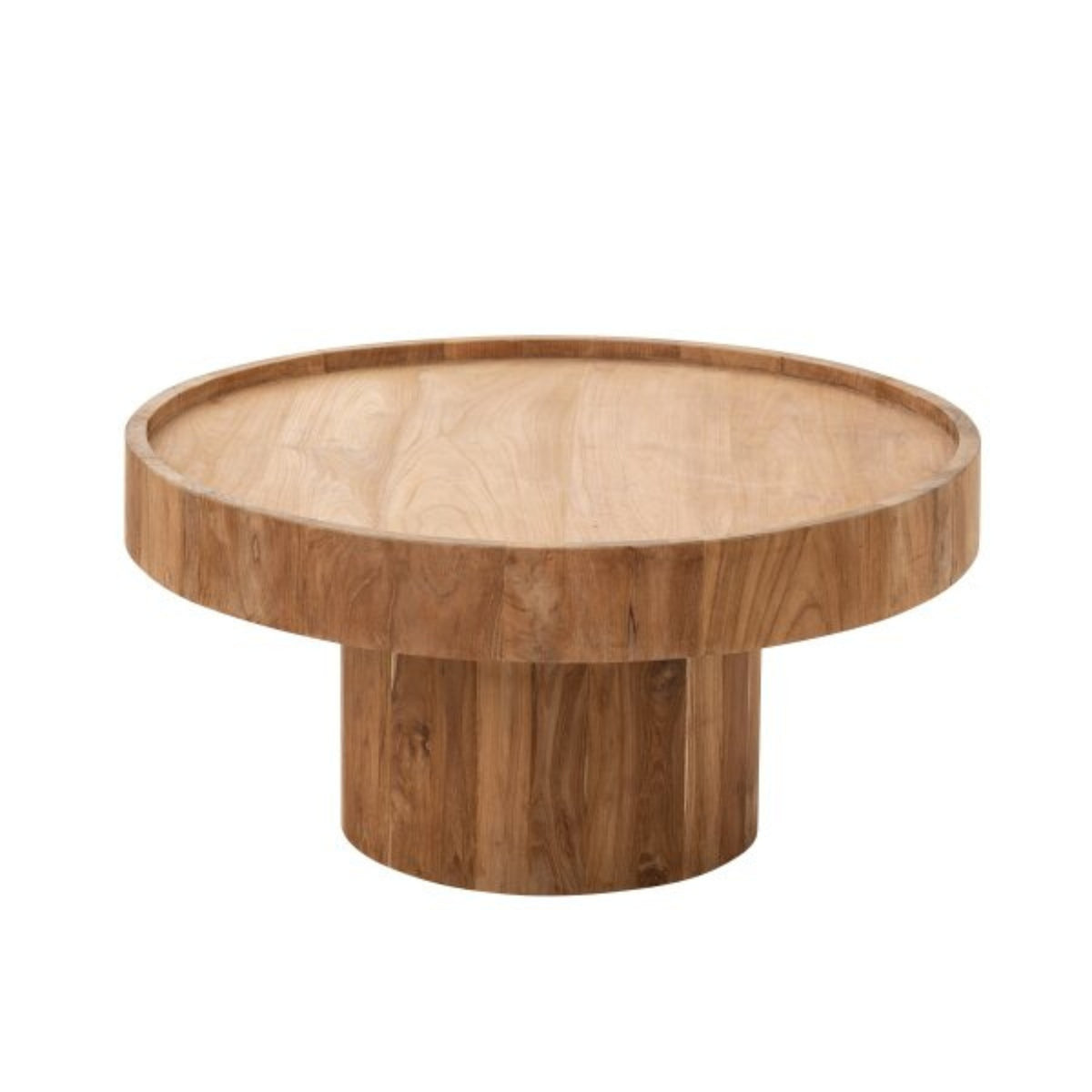 Round Coffee Table Teak Wood Natural J-Line