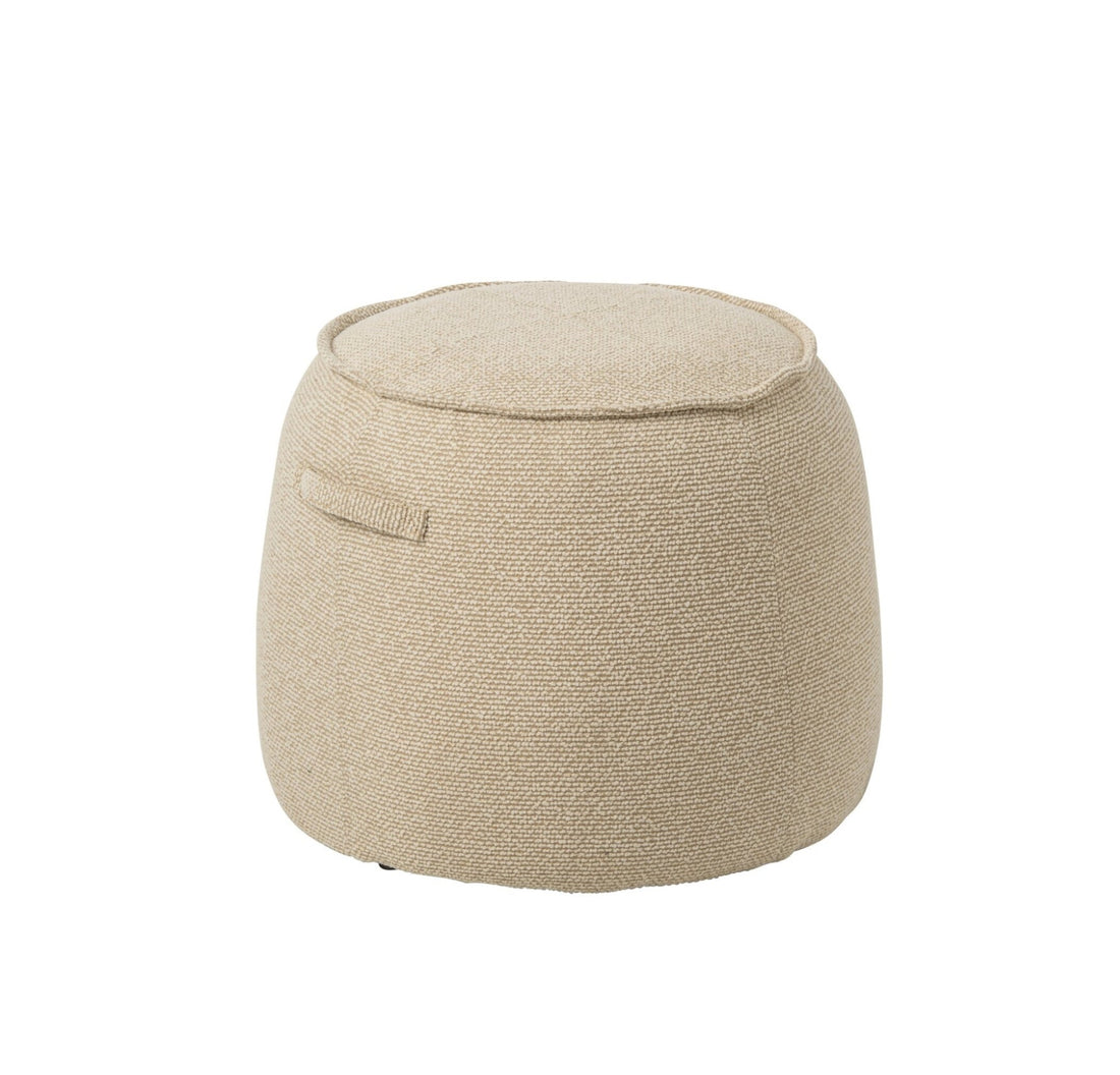 Pouf Alex Plywood/Fabric Ecru J-Line