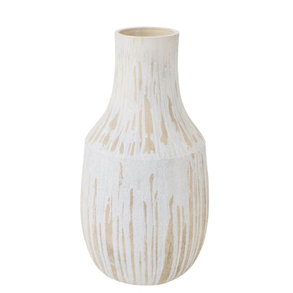 Floor Vase Ceramic White/Light Beige Large J-Line