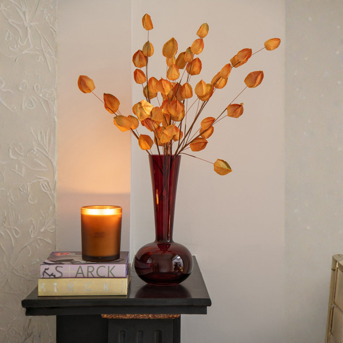 Glass Vase Burgundy J-Line