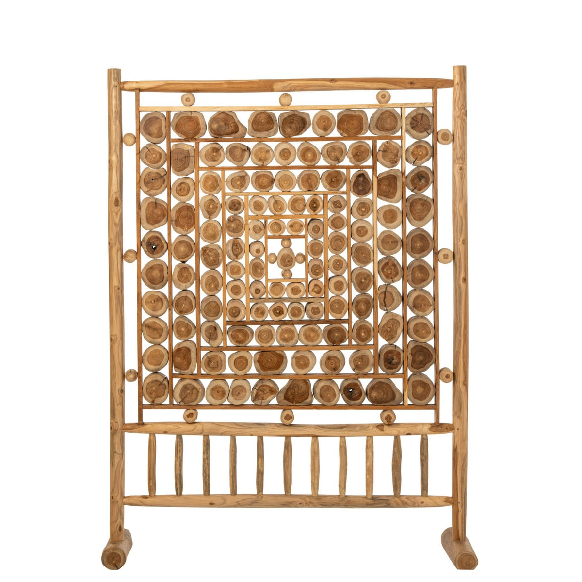 Room Divider Tree Slices Teak Wood Natural J-Line
