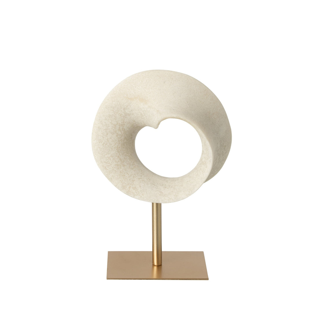 Abstract Decoration Resin White/Gold Small J-Line