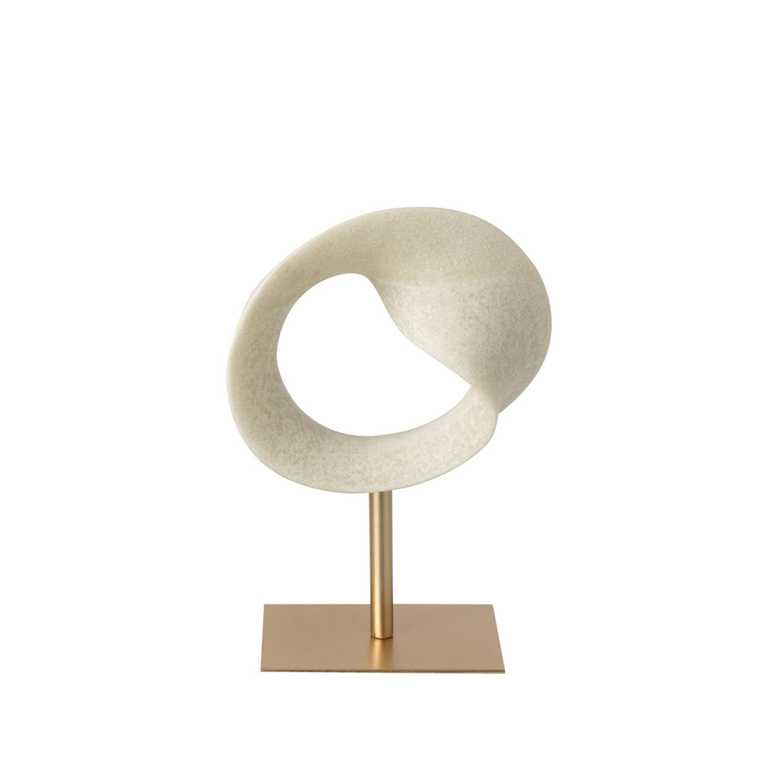 Abstract Decoration Resin White/Gold Small J-Line