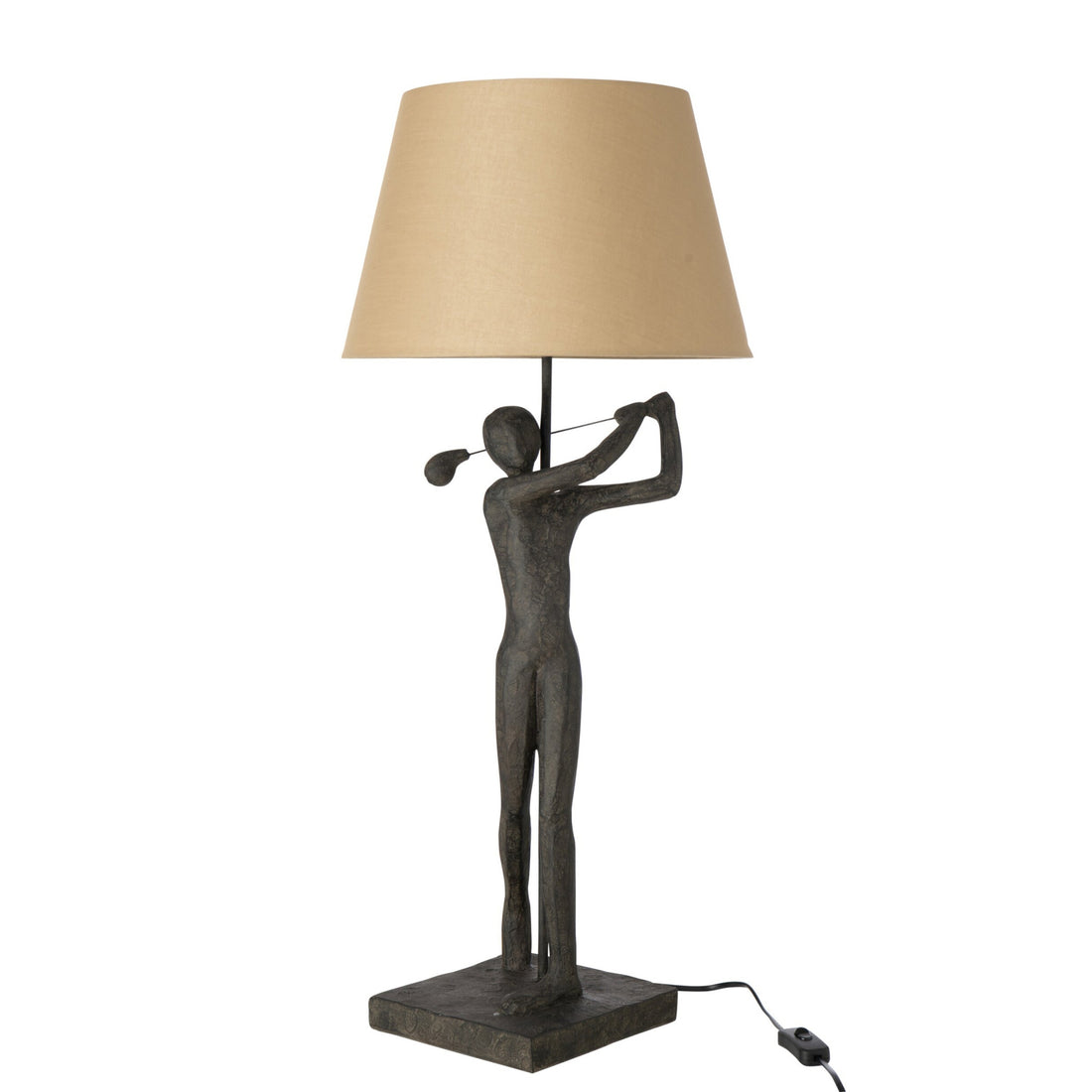 Table Lamp Golfer Polyresin Black J-Line
