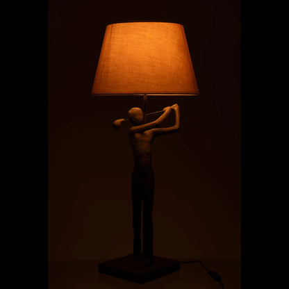 Table Lamp Golfer Polyresin Black J-Line