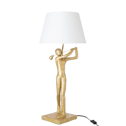 Table Lamp Golfer Resin Gold J-Line