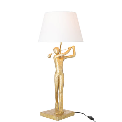 Table Lamp Golfer Resin Gold J-Line